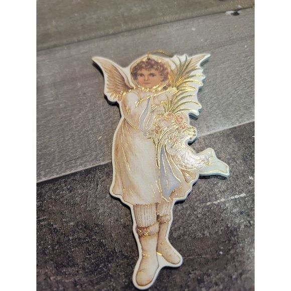 Angel Cherub Flowers ornament xmas - Picture 3 of 3